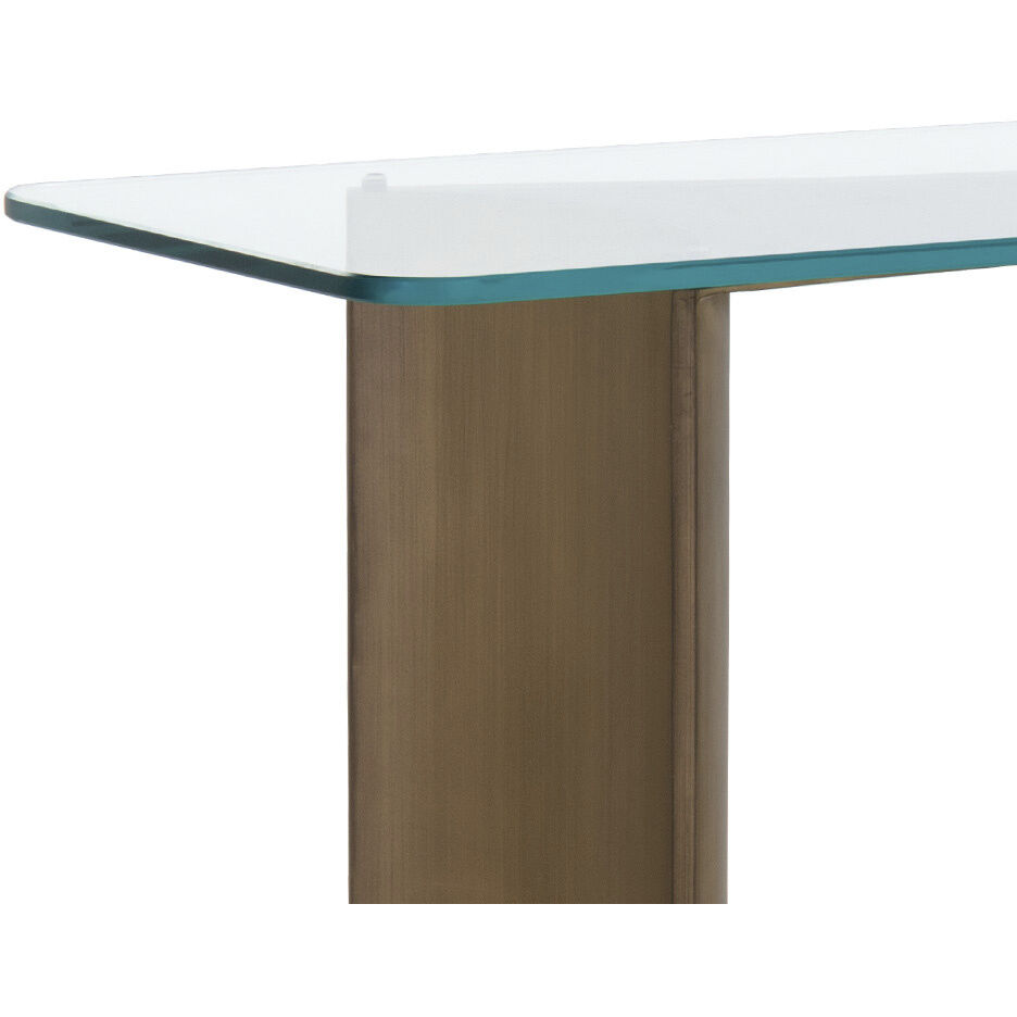 Denver 51 X 15 inch Clear / Antique Brass Console Table